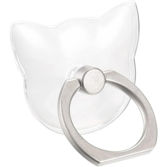 Transparent Phone Ring Holder, Clear Finger Grip Stand for Phone, Case, Tablet (Cat Shape)