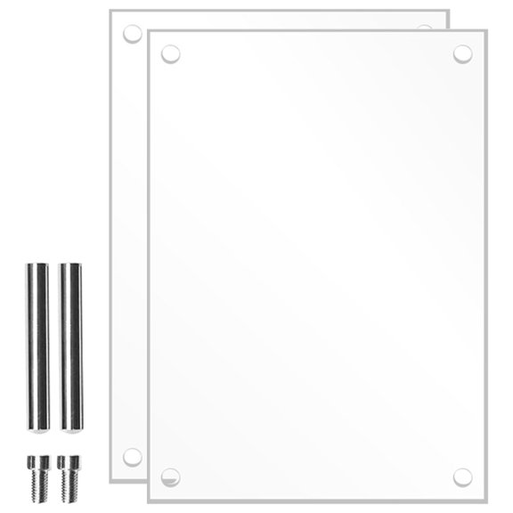 Transparent Photo Frame Clear Acrylic Frameless Frames Picture Display Standing Metal