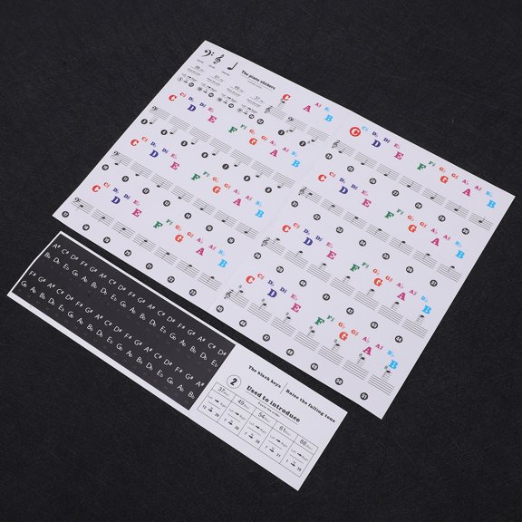 Transparent Piano Key Stickers with Numbers and Notes for 37/49/61/88 Key Electronic Organs - Self-Adhesive PVC Music Labels