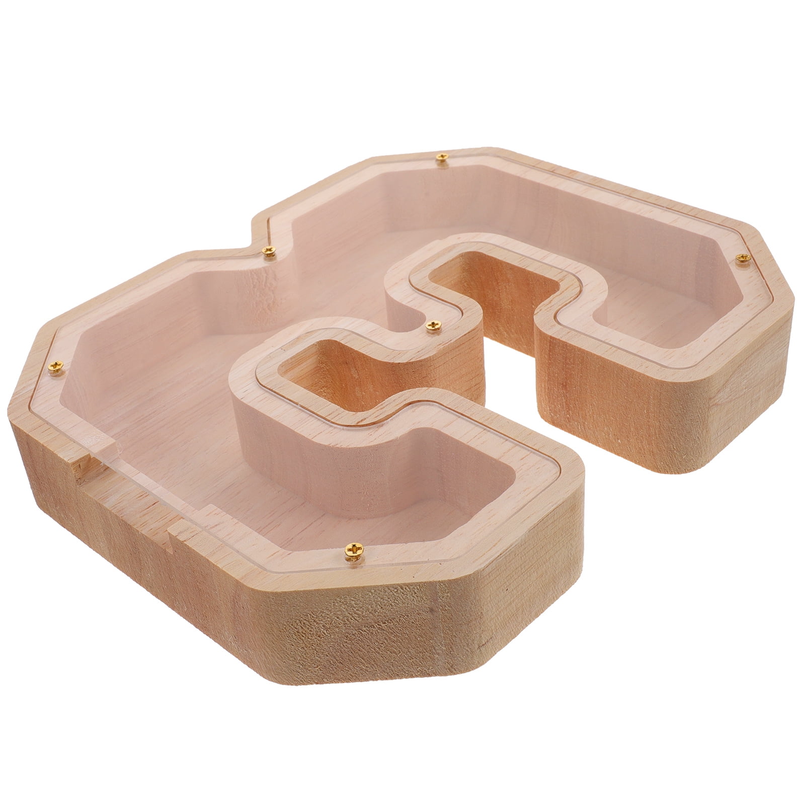 Transparent Piggy Bank Wooden Coin Clear for Kids Christmas Decorations