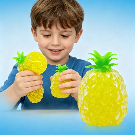 Transparent Pineapple Squishy Stress Relief Toy 4 Inches with Slow Rising Texture, Soft Cute Fidget for Anxiety, Sensory Play for Kids and Adults