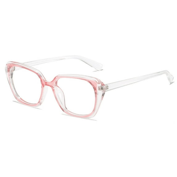 Transparent Pink Reading Glasses 1.00 for Women Blue Light Blocking Square Readers +1.00 HD