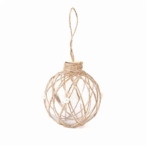 Transparent Plastic Ball Christmas Ornament With Rope Wrapping Pendant For Holiday Tree Home Party Decorations