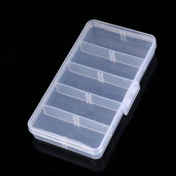 Transparent Plastic Bead Containers with 5 Compartments for DIY Art Craft Nail Diamonds Bead Storage Rectangle Clear 12.7x6.8x1.6cm