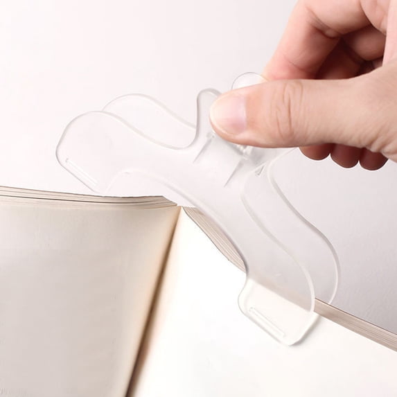 Transparent Plastic Bookmark Clip for Reading, Cooking, and Music Books - 3-Pack U-Shaped Page Holder