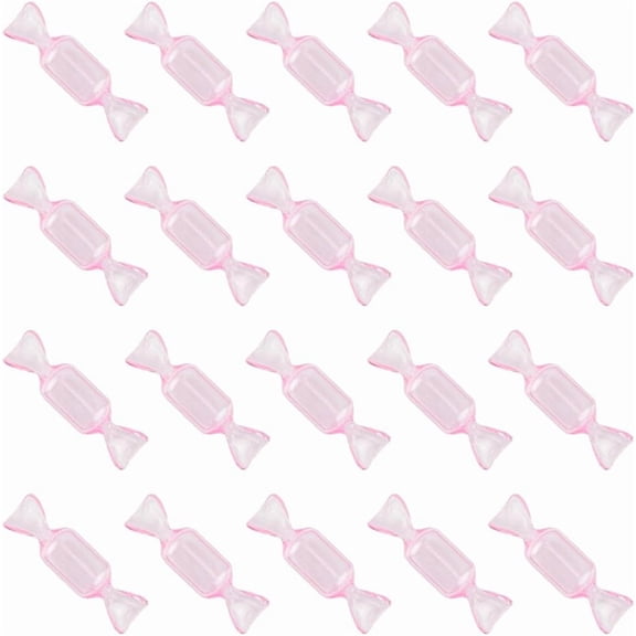 Transparent Plastic Candy Shaped Trinket Storage Boxes Gift Candy Packing Boxes Pink 8x2.15x2.4cm 20pcs/set