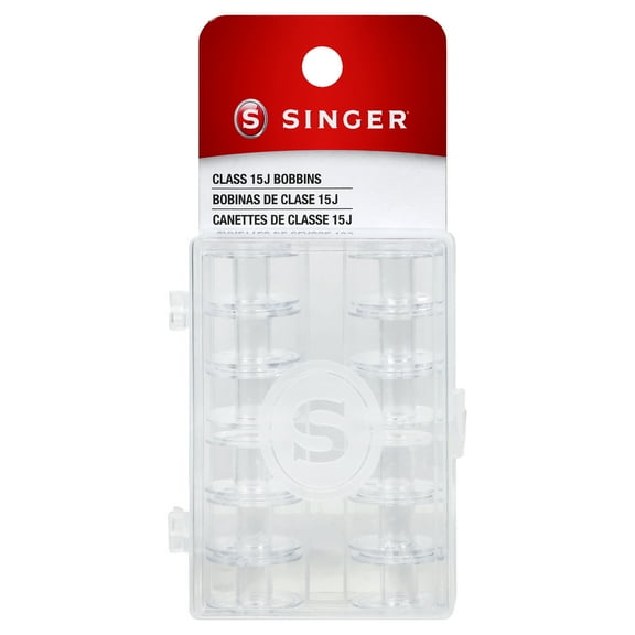 SINGER 12 Transparent Class 15J Bobbins in Storage Case