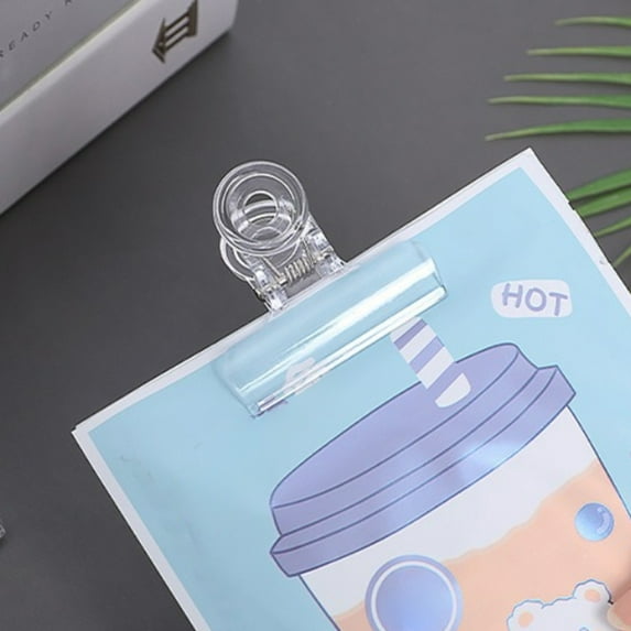 Transparent Plastic Clips for Office Supplies, Paper Documents, Small Bills, Long Tail Design, Non-Slip Grip, Portable and Versatile for Study and DIY Projects