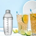 thumbnail image 1 of Transparent Plastic Cocktail Shaker with Measuring Scale Leak Proof Bar Mixing Tool for Home or Party Use, 1 of 6