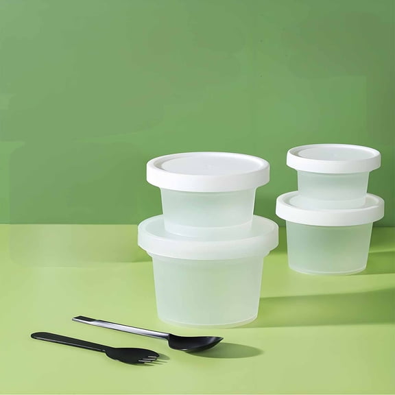 Transparent - Plastic Food Storage Container Cup with Lid Leakproof Design for Dessert Yogurt Fruit Snacks, 3 x 2.2 x 3.6 in, (Transparent), JASKFLY