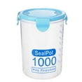 thumbnail image 1 of Transparent Plastic Food Storage Container with Sealable Lid, 1 Quart Capacity, Leak Proof Kitchen Canister for Dry Food, Snacks, And Liquid Drinks, 1X Sealed Can, 1 of 1