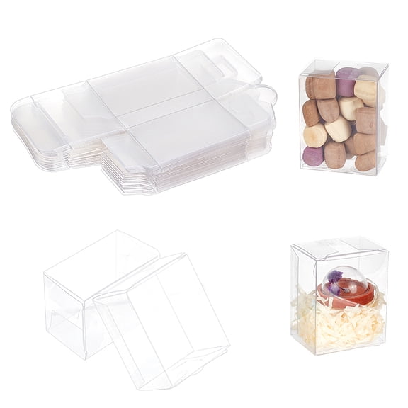 Transparent Plastic Gift Boxes Rectangle Clear 4x3x5cm DIY
