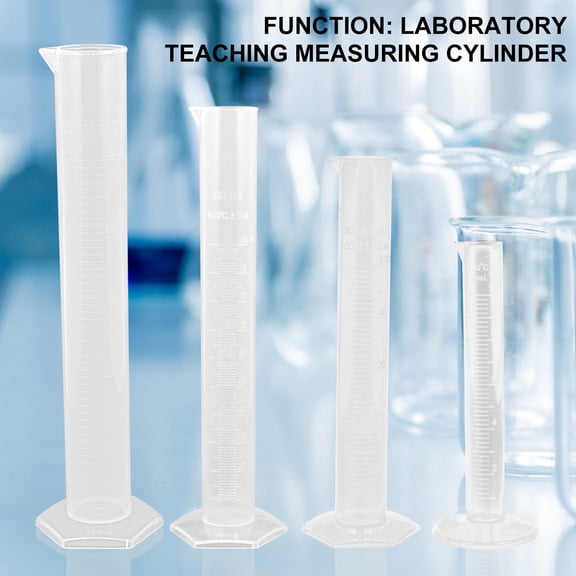 ELAYARD 4Pcs Transparent Plastic Measuring Tube with Tapered Spout and Stable Base for Home