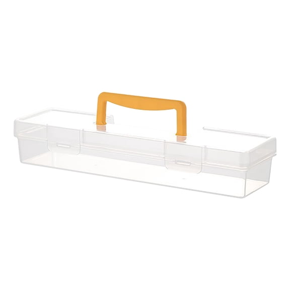 Transparent Plastic Hardware Storage Box With Snap Lid Long Portable Screw Organizer 33.3x9.3x6cm 1 Pack