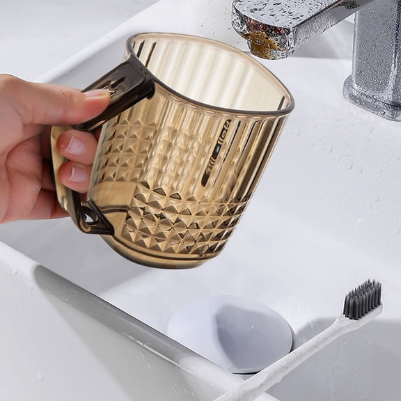 Transparent Plastic Mugs with Handle Diamond Pattern Water Cup Fruit Juice Milk Beverage Cup Classic Restaurant Carafe Pitcher for Water