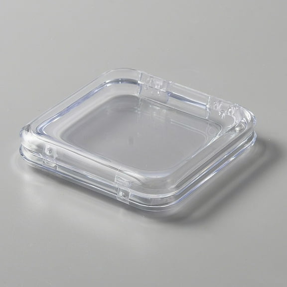 Transparent Plastic Nail Art Tool Box Makeup Storage Box Rectangle Clear 8.7x8.5x1.85cm Inner Diameter: 7.7x7.6x0.7cm