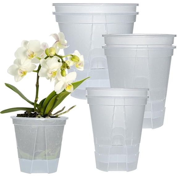 Transparent Plastic Orchid Pot, Root Control Clear Plant Container With Air Vents, Breathable Growing Pot For Phalaenopsis Orchids