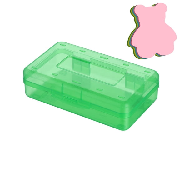 Transparent Plastic Pencil Box, Hard Stackable Storage Case with Snap-Lock Closure, Multipurpose Organizer for Pens, Pencils, Supplies
