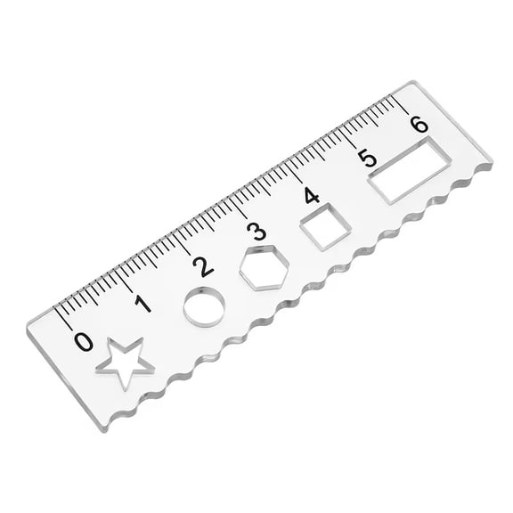 Transparent Plastic Shape Template Ruler - Multi-Functional Drawing Tool with Hollow Geometric Patterns, 2.36 inch