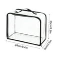 thumbnail image 1 of Transparent Plastic Storage Bag Large Capacity | Folding Organizer Box | Durable Visual Organizing Tote | Reinforced Handle | Portable Space Saver | Breathable Modern Minimalist | 1 Pack, 1 of 3