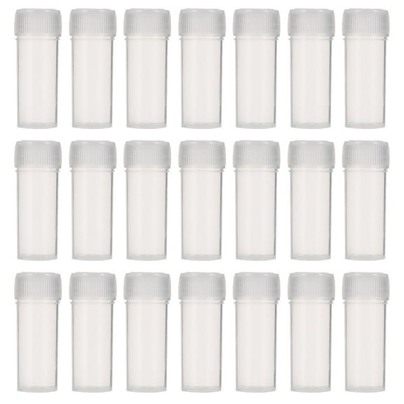 WORGEOUS Plastic Vials Transparent 120Pcs 1.6In Round Leak Proof Travel Bottles