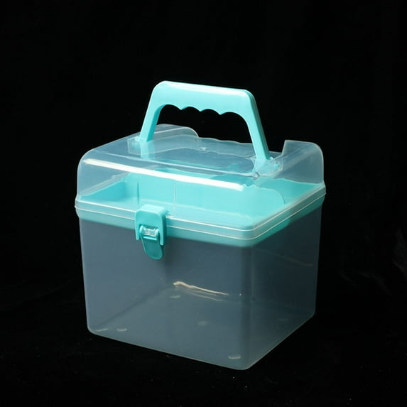 Transparent Plastic Storage Box Light Blue Home Textile Storage - 1 Storage Box, Plastic