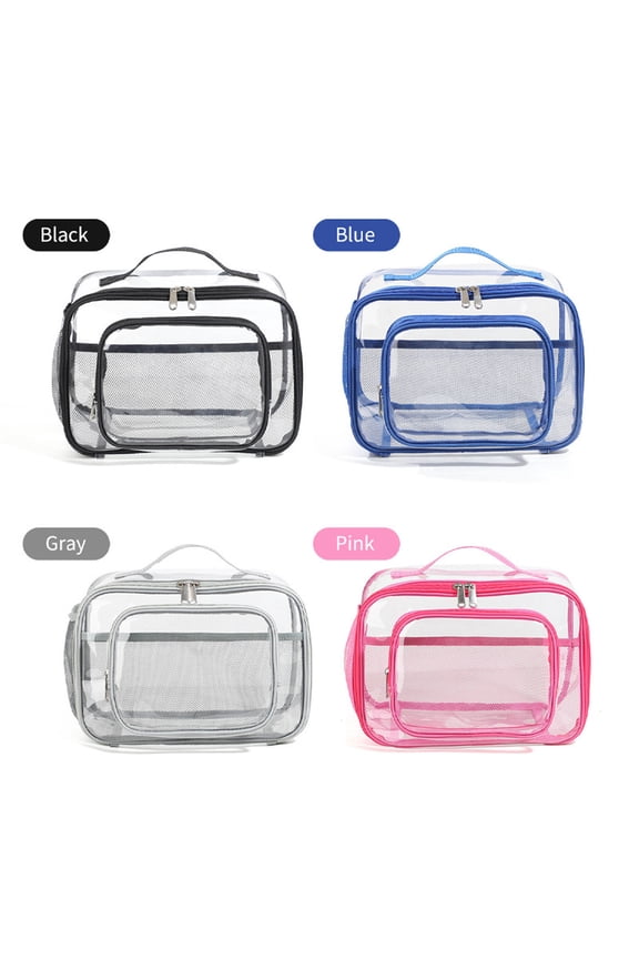 Transparent Plastic Storage Box | Portable Organizer for Clothes, Cosmetics, Toiletries | Reinforced Handle, Foldable, Odorless, 28x19x18cm | Space-Saving, Travel-Friendly