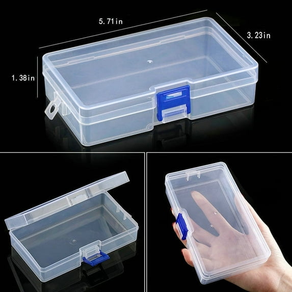 Transparent Plastic Storage Jewelry Box Compartment Adjustable Container For Beads Earring Box For Jewelry Rectangle Box Case 14.5x8.2x3.5cm
