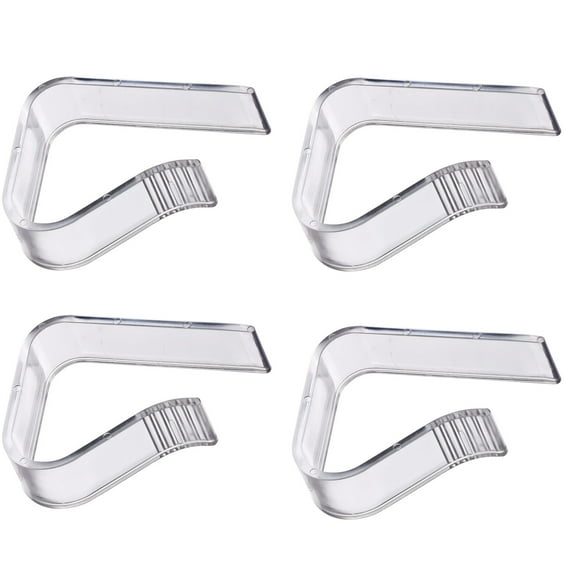 Transparent Plastic Tablecloth Clips Set Of 4, Non Slip Weather Resistant for Picnic Table & Tables Up To 45Mm Thick, Secure Corners with Durable Plastic Tablecloths Compatibility