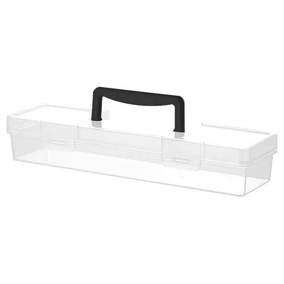 Transparent Plastic Tool Box with Compartments, Portable Hardware Storage Case for Household Tools, Fishing Tackle, Art Supplies, Professional Organizer Box with Secure Snap Lid