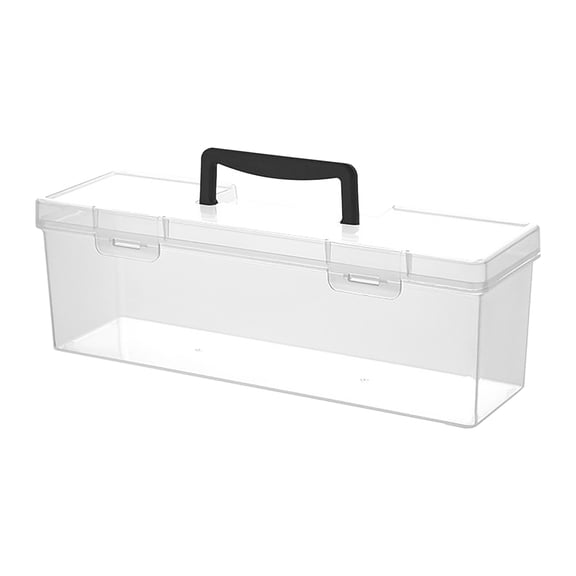Transparent Plastic Tool Box | Portable Screw & Accessories Storage Case with Snap Lid | Long Sealed Design for Home, Travel & Hobbies | 1-Pack | 33x9.3x6cm