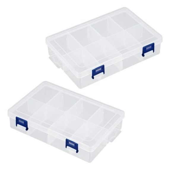 Transparent Plastic Tool Organizer Box Adjustable Compartment Secure Lock Ergonomic for Hardware Accessories