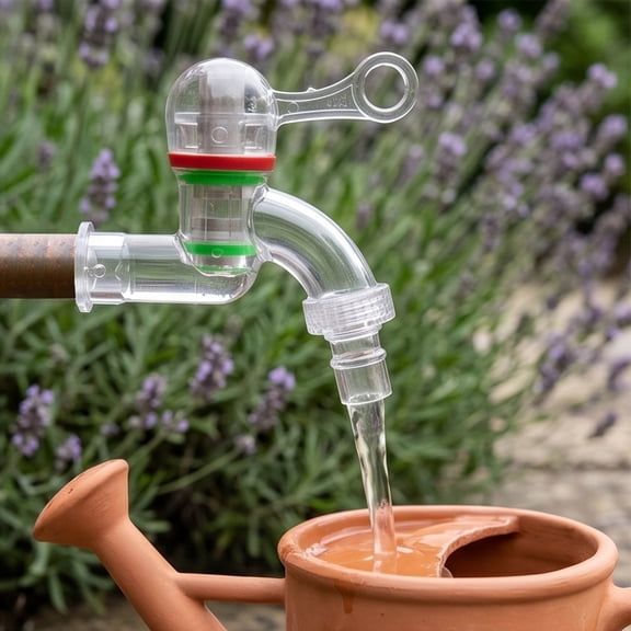 Transparent Water Faucet & Universal Thread Replacement Tap, Home Kitchen Bathroom Plumbing Hardware Supplies, Laundry Sink Garden Hose Connection Utility Tap-1/2"