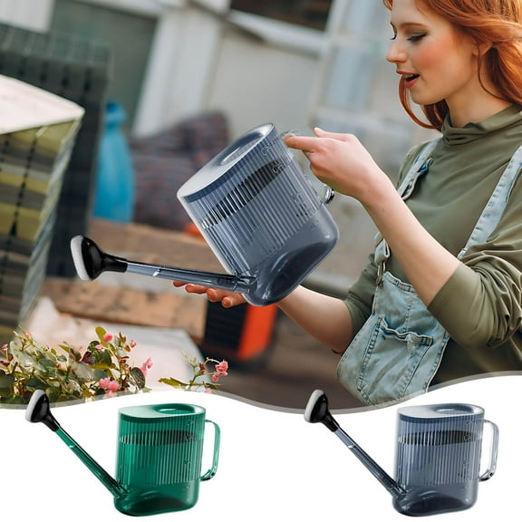 Transparent Plastic Watering Can - Large 1.8L Capacity with Long Removable Nozzle | Fine Water Holes for Indoor & Outdoor Plants | Ergonomic Grip | Ideal for Hanging Baskets & Shelves
