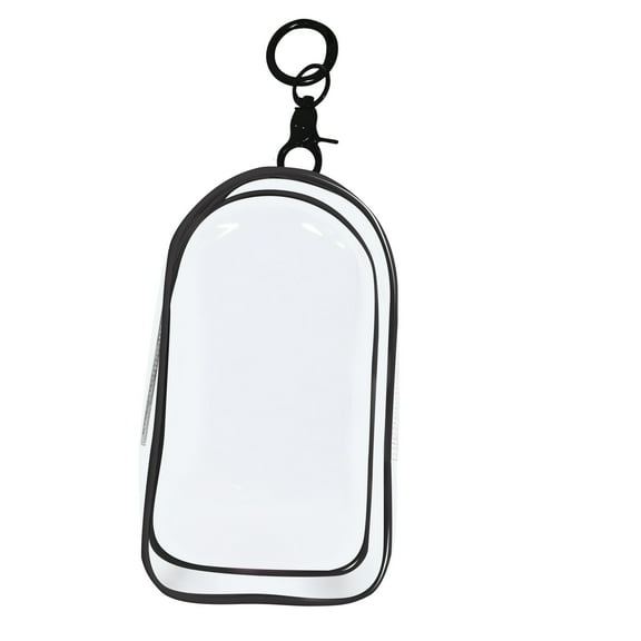 Transparent Plush Toy Display Bag, Clear PVC Protective Box with Keychain, Dustproof Storage Pouch for Mini Figures and Dolls, Hanging Case