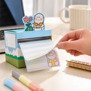Transparent Pop Up Sticky Notes Dispenser, Cute Sky Blue Cartoon Animal Memo Pad Holder, Residue Free Adhesive for Office Desk School Study Organization, Acrylic & Paper