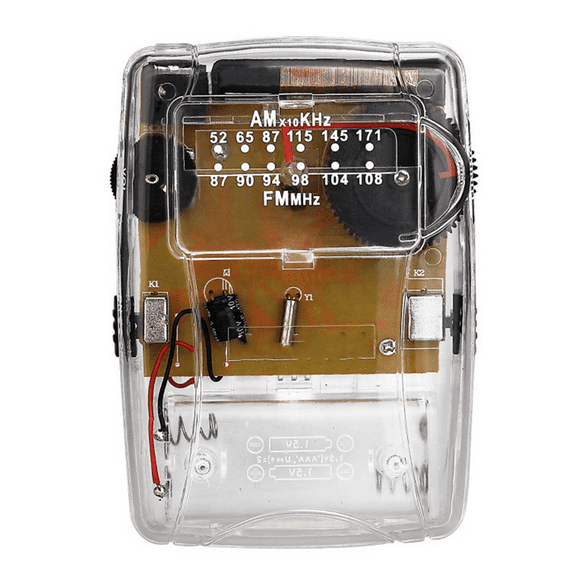 Transparent Portable Radio AM / FM Pointer Tuning Support Headphones for Church Conference Museum Guide No External FM