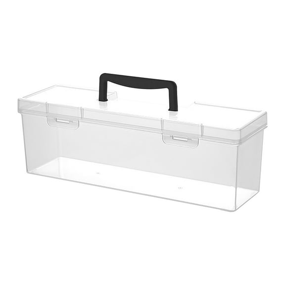 Transparent Portable Screw and Accessories Storage Box | Long Sealed Plastic Toolbox with Snap Lid | Compact Organization for Hobbyists Artists Fishermen