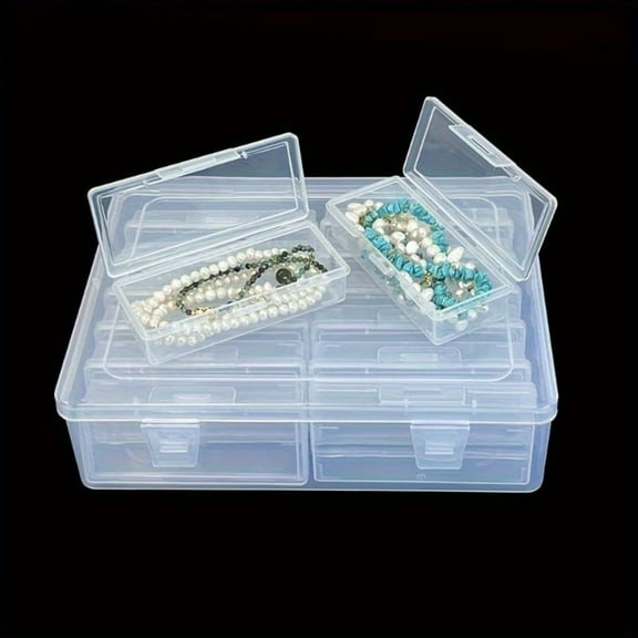 Transparent Portable Storage Box, Multifunctional Handicraft Organizer, Suitable for Jewelry Necklaces Rings, DIY Handmade Rice Beads Finishing Container, Organizer Supplies, Jewelry Chests