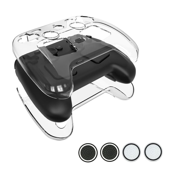 Transparent Protective Case for Steam Controller 2 PC Hard Shell, Dust-Proof Shockproof Drop-Proof, Clear Cover with Smooth Finish, Includes 4 Keycaps