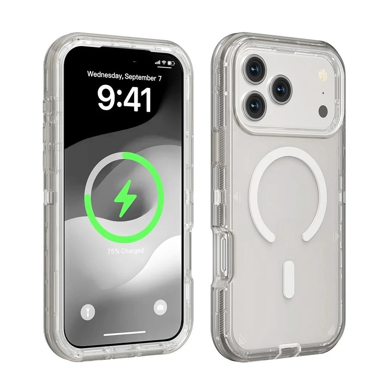 Transparent Protective Case with Wireless Charging Support for iPhone 17 Pro Max - Transparent
