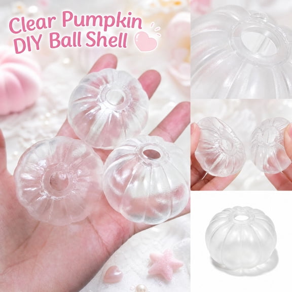 Transparent Pumpkin Ball Container with Lid DIY Crafting Supply Decorative Fillable Sphere for Halloween Decorations and Seasonal Handmade Art Projects