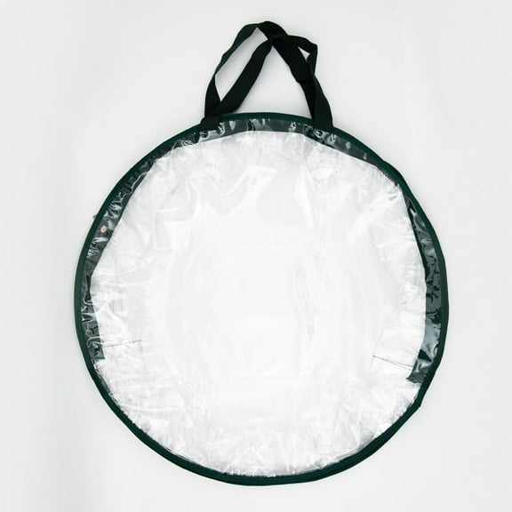 Transparent Pvc Christmas Wreath Storage Bag Dust Proof And Moisture Protection Hanging Design 20Inch