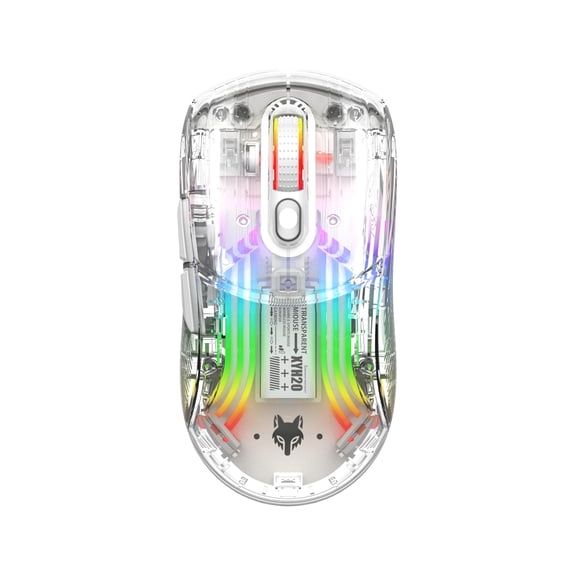 Transparent RGB Bluetooth Wireless Gaming Mouse, Dual Mode USB Computer Mouse, Cool RGB Mechanical Esports Mouse for PC Laptop Gamers
