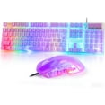 Transparent RGB Wired Gaming Keyboad and Mouse Combo,Full Size Rainbow