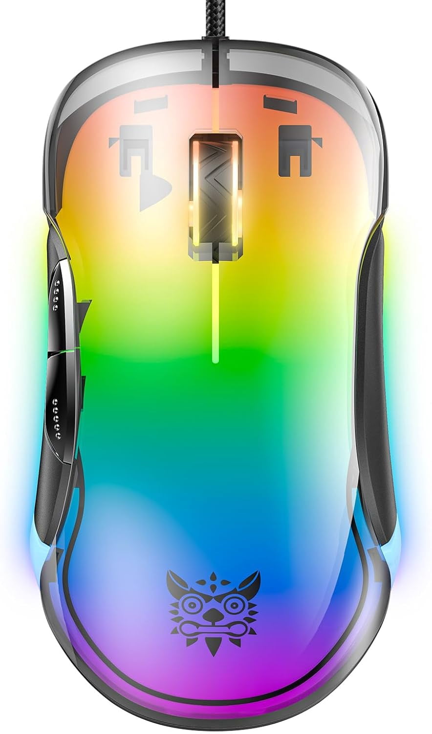 Rgb Transparent Mouse Computer Transparent RGB Wired Gaming Mouse, 12800 DPI Optical Sensor, 8 ...