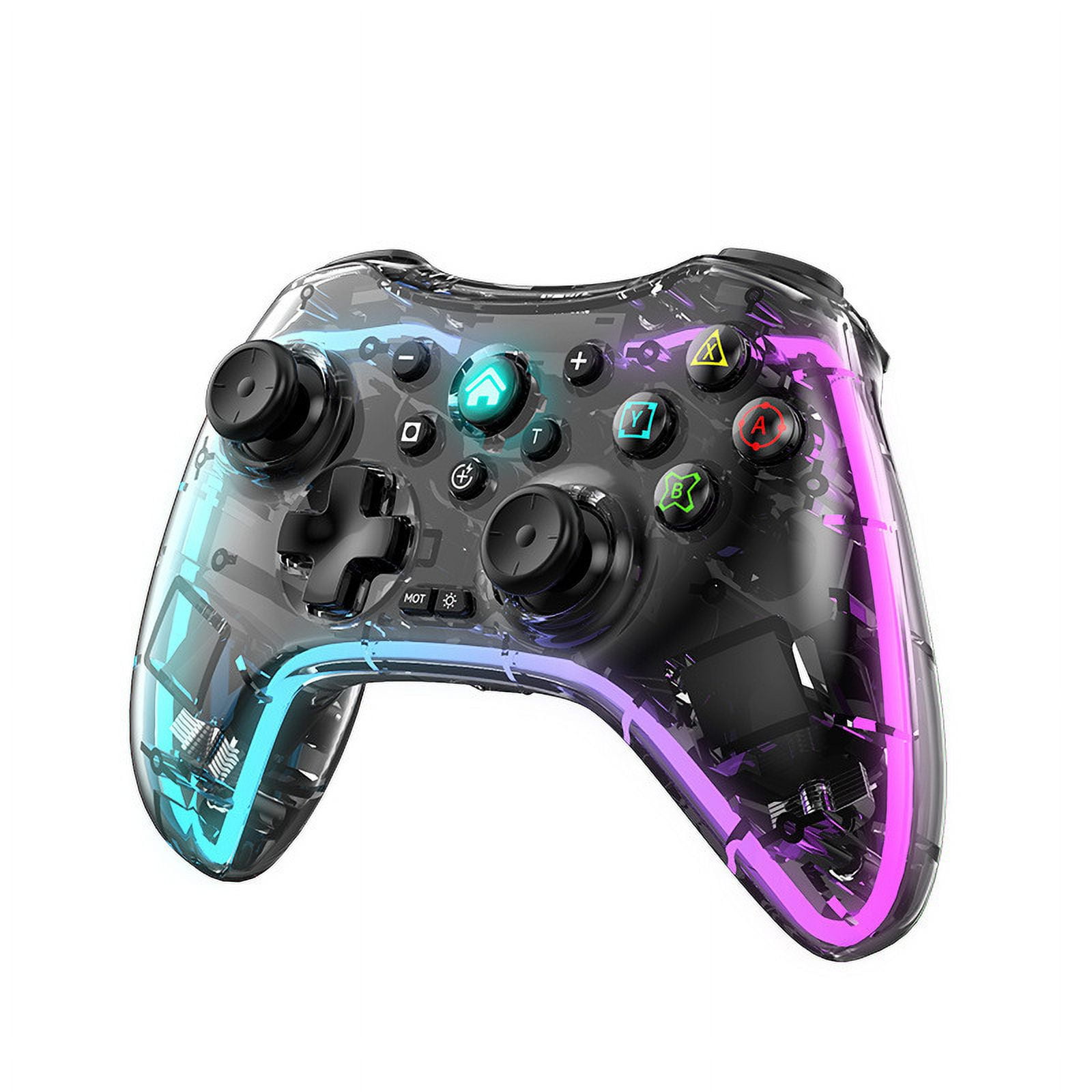 Transparent RGB dazzle light Bluetooth game Switch handle for PC Multi