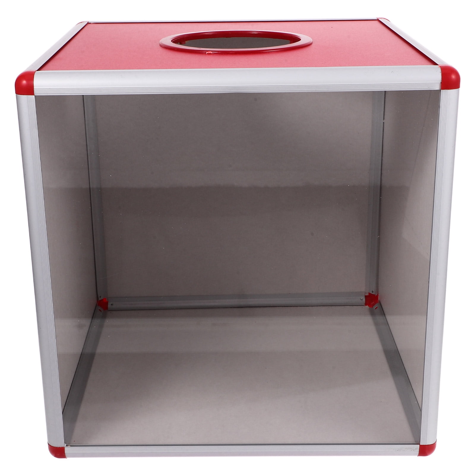 Red Raffle Box Photo FONDOTIN Red Transparent Raffle Box for Party Donation Voting and ...