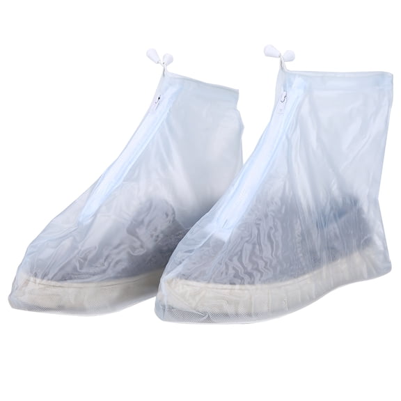 Transparent Rain Shoes, Non-Slip Foldable Galoshes for Women, Men, Cycling, Camping, Travel - Reusable PVC Rubber Sole Overshoes, Protection from Mud, Rain, and Snow, Easy to