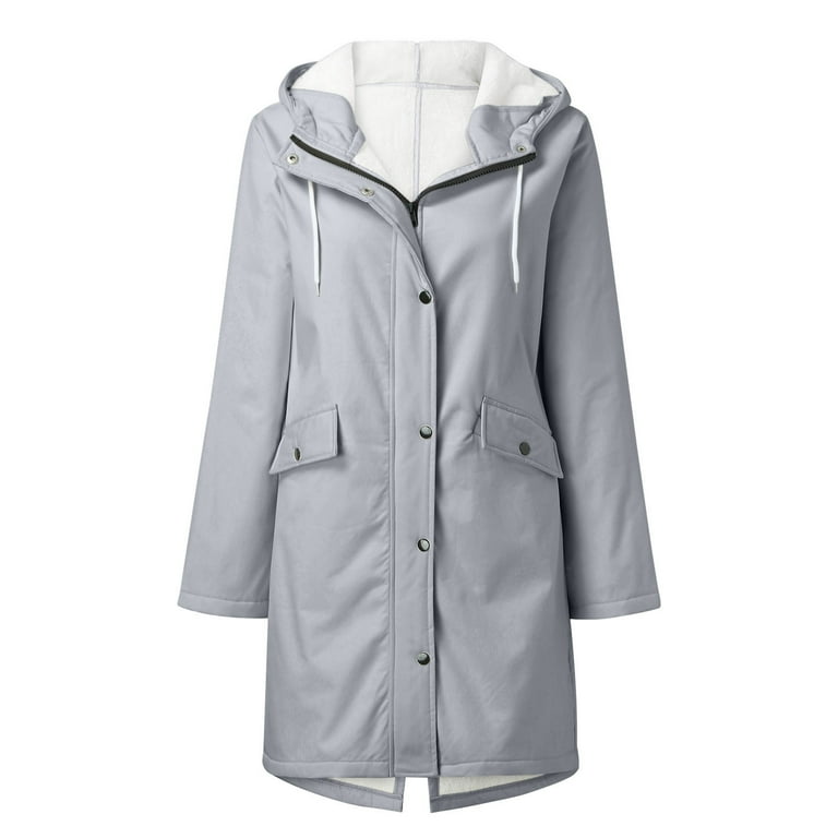 Womens Fall Coats And Jackets Rain Slicker Metallic Jacket Women Fall Coats  for Women 2023 Ladies Rain Jackets Waterproof with Hood ropa de mujer en